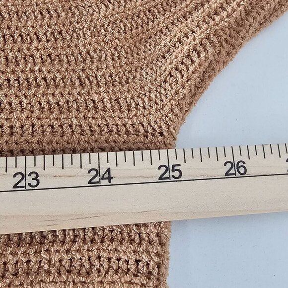 American Eagle Womens V-Neck Knit Sweater Split Hi-Low Hem 3/4 Sleeves Tan L/XL - Picture 9 of 10